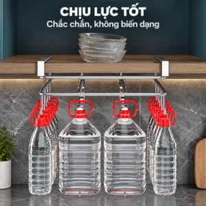 Kệ Treo Dưới Tủ Bếp Thép Không Gỉ 27 x 13.5 cm, Màu Bạc Kim Loại