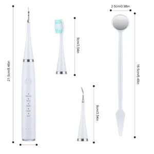 Bộ Bàn Chải Điện Sóng Âm 5 Mức Rung Kèm 3 Đầu Chải, 2 Đầu Kim Và Gương Soi