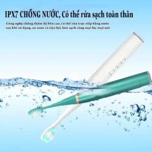 Bộ Bàn Chải Điện Sóng Âm 5 Mức Rung Kèm 3 Đầu Chải, 2 Đầu Kim Và Gương Soi