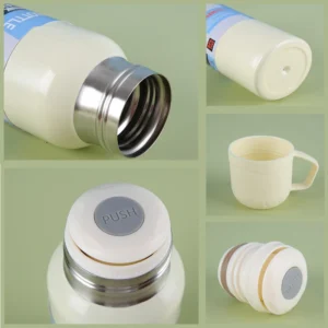 Bộ Bình Giữ Nhiệt Kèm 2 Cốc Có Quai, Hộp Quà Đỏ, Giao Màu Ngẫu Nhiên