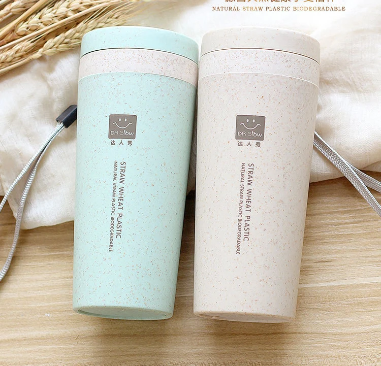Bình Giữ Nhiệt Nhựa Lúa Mạch Có Dây Xách, 7 x 16,8 cm, Giao Màu Ngẫu Nhiên
