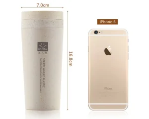 Bình Giữ Nhiệt Nhựa Lúa Mạch Có Dây Xách, 7 x 16,8 cm, Giao Màu Ngẫu Nhiên