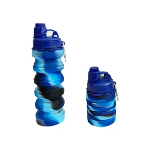Bình Nước Silicone Gấp Gọn 500 ml Họa Tiết Rằn Ri