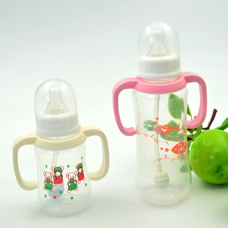 Bình Sữa 150 ml Có Tay Cầm Cho Bé, Nhựa Không Chứa BPA
