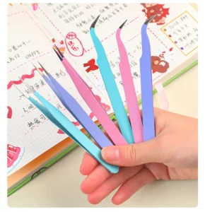 Bộ 2 Nhíp Gắp Sticker Đầu Thẳng Và Đầu Cong Màu Pastel, Dài 11,5 cm