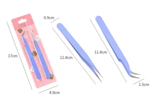 Bộ 2 Nhíp Gắp Sticker Đầu Thẳng Và Đầu Cong Màu Pastel, Dài 11,5 cm