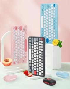 Bộ Bàn Phím Và Chuột K09 Nhỏ Gọn, 3 Màu Hồng, Đen, Xanh Dương