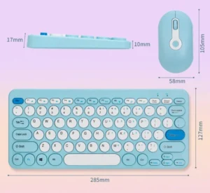 Bộ Bàn Phím Và Chuột K09 Nhỏ Gọn, 3 Màu Hồng, Đen, Xanh Dương