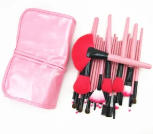 Bộ 32 Cọ Trang Điểm Cán Hồng Kèm Túi Cuộn Đựng Cọ