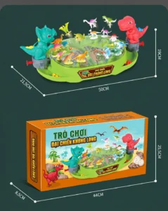 Bộ Đồ Chơi Đại Chiến Khủng Long 2 Người, Bàn Đấu 50 cm Kèm 16 Khủng Long