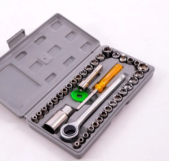 Bộ Dụng Cụ Sửa Chữa Đa Năng 40 Món, Cần Siết Tự Động & Đầu Khẩu Mở Bugi