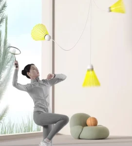 Bộ Dụng Cụ Tập Cầu Lông Tự Động Bật Nảy, Kèm 3 Quả Cầu Và Dây Đàn Hồi