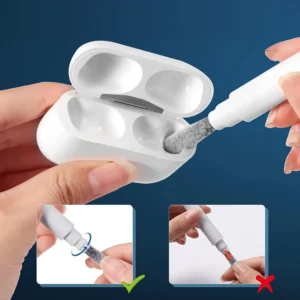 Bút Vệ Sinh Tai Nghe Bluetooth 3 Trong 1: Đầu Kim Loại, Mút Bọt, Chổi Mềm