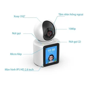 Camera Wifi Màn Hình IPS 2,8 Inch Gọi Video Hai Chiều, Xoay Qua App