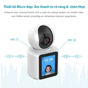 Camera Wifi Màn Hình IPS 2,8 Inch Gọi Video Hai Chiều, Xoay Qua App