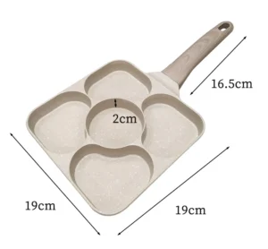 Chảo Chống Dính 5 Ngăn 19cm Nấu Nhiều Món Cùng Lúc, Dùng Được Bếp Từ, Bếp Gas