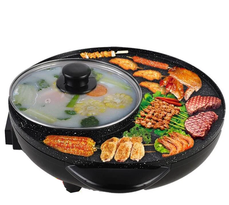 Chảo Lẩu Nướng Điện 2 Trong 1 OuniKa, Mâm Tròn 36 cm