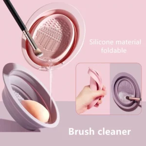 Chén Silicon Gập Gọn Vệ Sinh Cọ Trang Điểm 13253, Kèm Vân Nổi