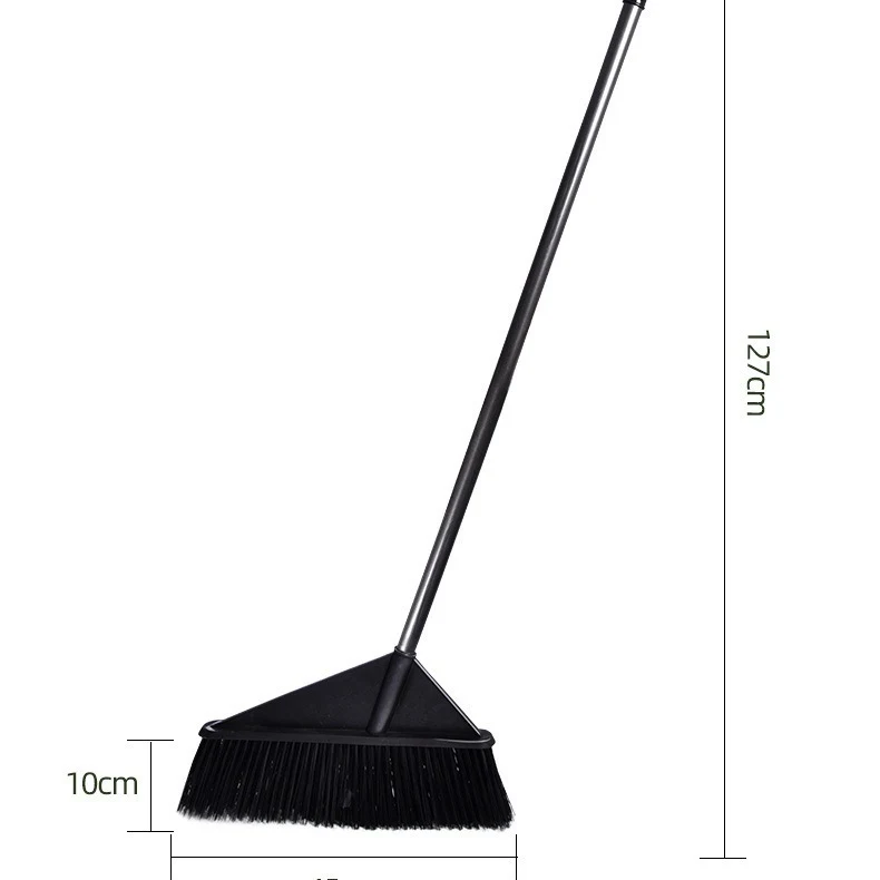 Chổi Quét Sân Cán Dài 127 cm, Đầu Chổi 45 cm, Nhựa Màu Đen