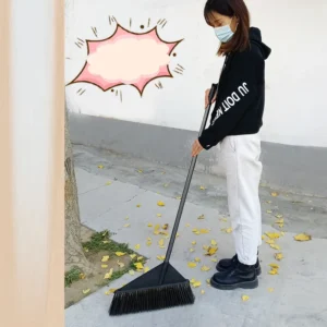 Chổi Quét Sân Cán Dài 127 cm, Đầu Chổi 45 cm, Nhựa Màu Đen