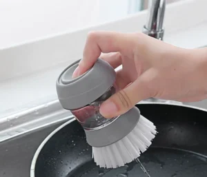 Cọ Rửa Xoong Nồi Có Bình Chứa Xà Phòng, Kèm Đế 9 × 12,5 cm