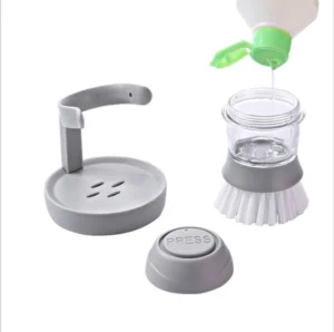 Cọ Rửa Xoong Nồi Có Bình Chứa Xà Phòng, Kèm Đế 9 × 12,5 cm