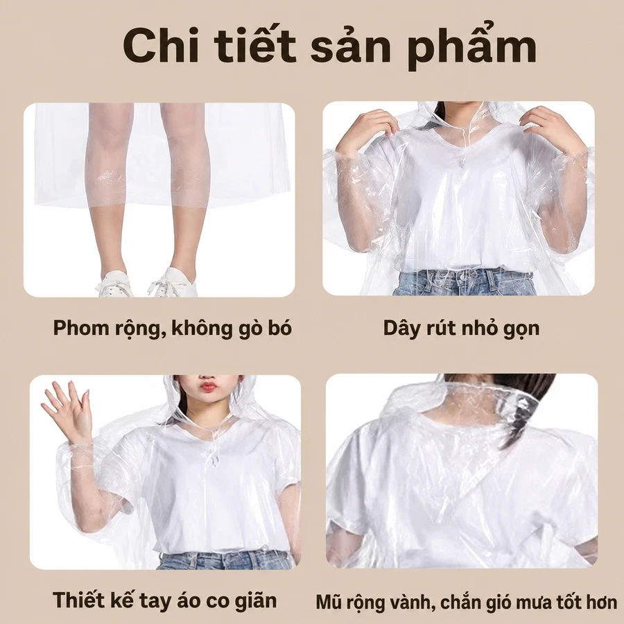 Combo 5 Áo Mưa Dùng 1 Lần Túi Mini