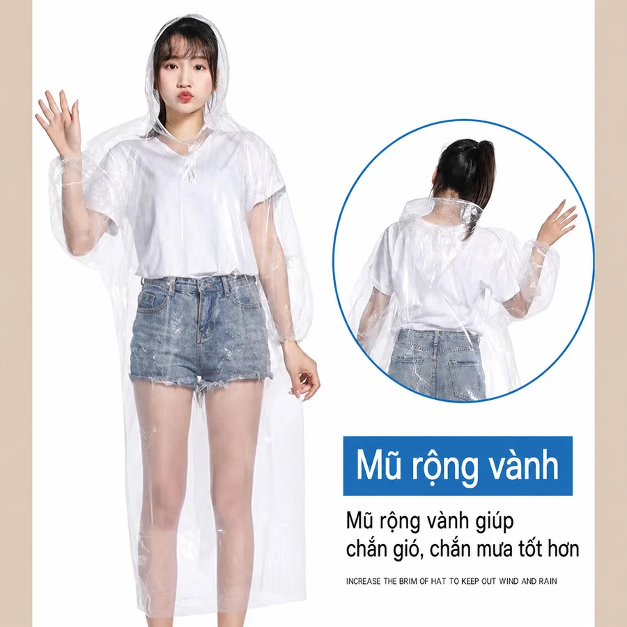 Combo 5 Áo Mưa Dùng 1 Lần Túi Mini