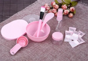 Bộ 9 Dụng Cụ Trộn Mặt Nạ: Bát, Cọ, Thìa Đong, Bông Rửa Mặt, Chai Xịt