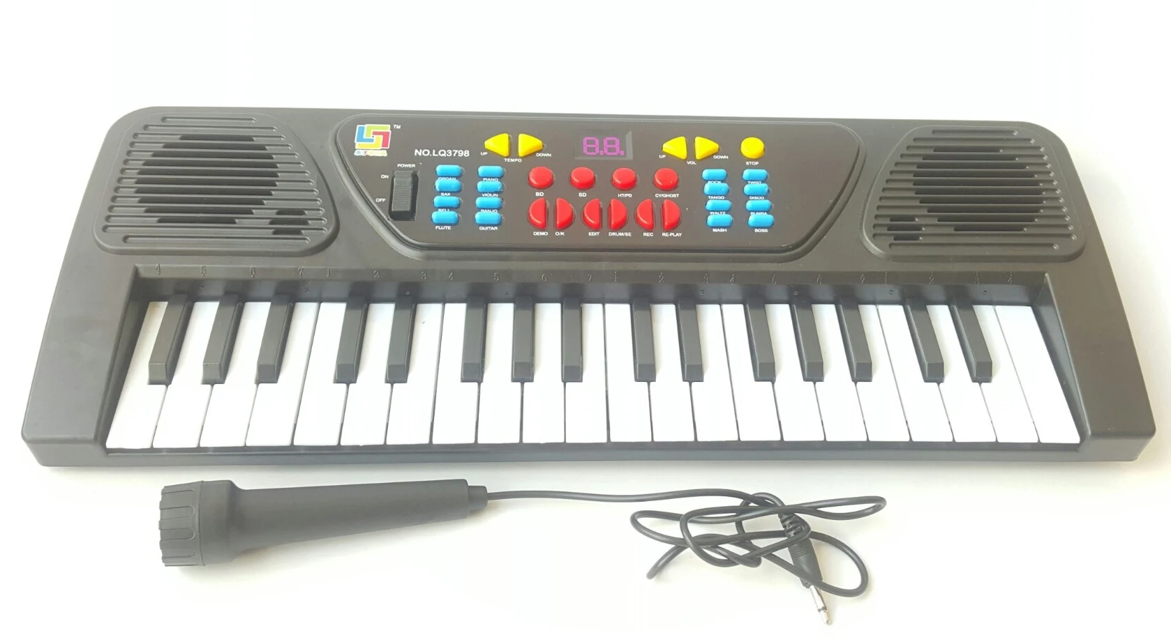 Đàn Organ Điện Tử 37 Phím Cho Bé Kèm Micro LQ-3798, 8 Âm Sắc & Điệu Đệm