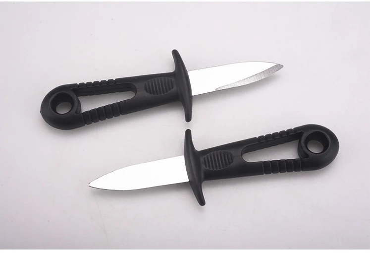 Dao Tách Vỏ Hàu, Sò Lưỡi Thép Carbon, Cán Nhựa Có Chắn Tay, Dài 14,6cm