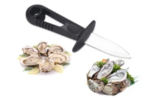 Dao Tách Vỏ Hàu, Sò Lưỡi Thép Carbon, Cán Nhựa Có Chắn Tay, Dài 14,6cm