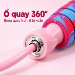 Dây Nhảy Thể Dục Không Dây Kèm 2 Bóng Nặng Đường Kính 70mm, Tay Cầm Xoay 360°