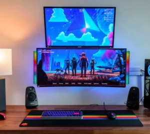 Thanh Đèn LED RGB Nháy Theo Nhạc, Sạc Type-C, Kèm Đế Dựng