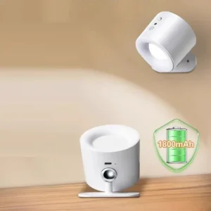 Đèn Ngủ Treo Tường Gắn Nam Châm Không Dây, Pin Sạc 1800mAh Xoay 360 Độ