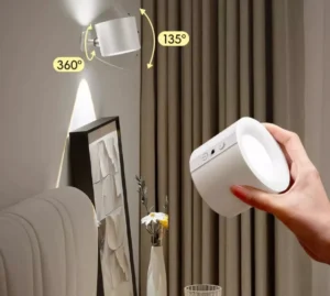 Đèn Ngủ Treo Tường Gắn Nam Châm Không Dây, Pin Sạc 1800mAh Xoay 360 Độ