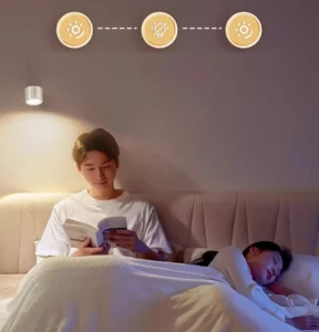 Đèn Ngủ Treo Tường Gắn Nam Châm Không Dây, Pin Sạc 1800mAh Xoay 360 Độ