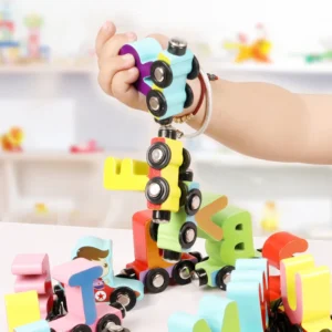 Đồ Chơi Đoàn Tàu Gỗ Nam Châm 27 Chi Tiết Ghép Chữ Cái Và Chữ Số Cho Bé