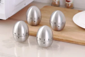 Đồng Hồ Hẹn Giờ Cơ Hình Quả Trứng 60 Phút, Màu Bạc