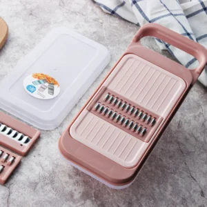 Dụng Cụ Bào Sợi Rau Củ 3 Lưỡi Thay Đổi, Có Hộp Hứng Và Nắp Đậy