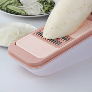 Dụng Cụ Bào Sợi Rau Củ 3 Lưỡi Thay Đổi, Có Hộp Hứng Và Nắp Đậy