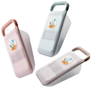 Dụng Cụ Bào Sợi Rau Củ 3 Lưỡi Thay Đổi, Có Hộp Hứng Và Nắp Đậy