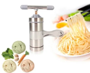 Dụng Cụ Làm Bún Mì Tươi Cầm Tay Inox, Kèm 5 Đầu Khuôn Ép Đa Năng