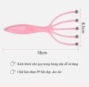 Dụng Cụ Massage Đầu 5 Chân Bi Nhựa Dài 18 cm, Nhỏ Gọn Mang Theo
