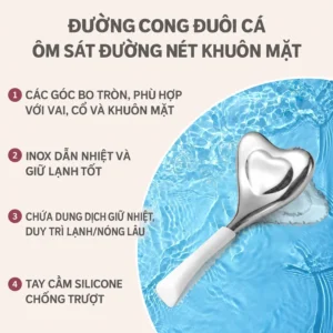 Dụng Cụ Massage Lạnh Mặt Và Vùng Mắt, Đầu Thép Không Gỉ, Màu Trắng