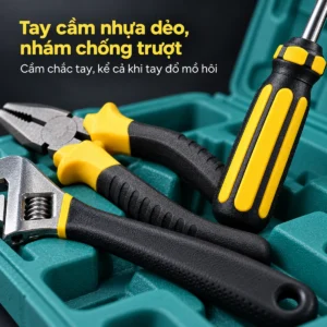 Bộ Dụng Cụ Sửa Chữa Đa Năng 16 Chi Tiết Kèm Hộp Xách Tay: Búa, Kìm, Cờ Lê, Tua Vít