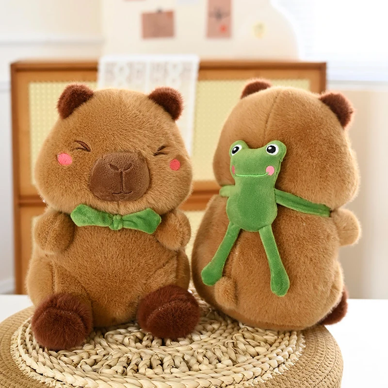 Gấu Bông Capybara Đeo Ếch Ngộ Nghĩnh 35cm