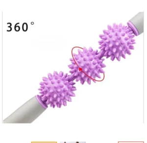 Gậy Lăn Massage Cơ Bắp 3 Bóng Gai Xoay 360°, Dài 41cm