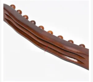 Gậy Massage Toàn Thân 2 Tay Cầm Gắn 37 Hạt Bi, Màu Nâu Vân Gỗ