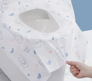 Giấy Lót Bồn Cầu Dùng Một Lần Họa Tiết Thỏ, Cỡ 40x60cm, Gói Riêng Từng Tờ
